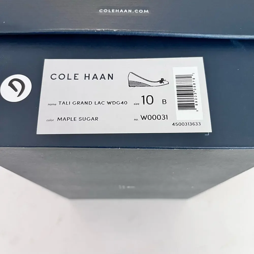 Cole Haan Women's Tali Grand Lace Wedge Pump 40mm, Maple Sugar